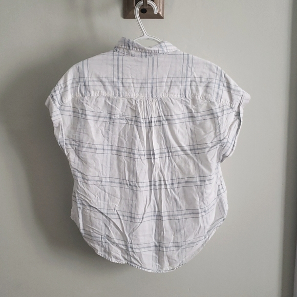 EUC White Plaid Button-down Shirt - Picture 2 of 3